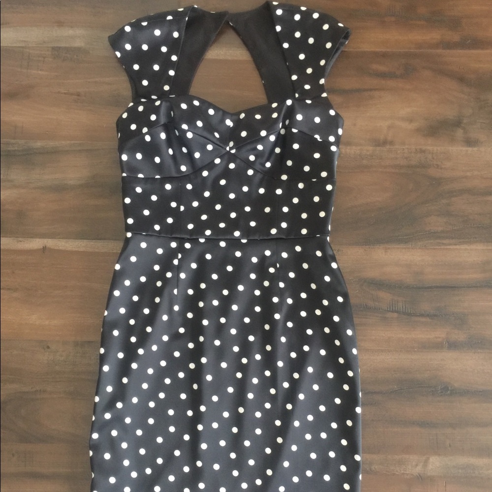 White House Black Market polka dot satin dress